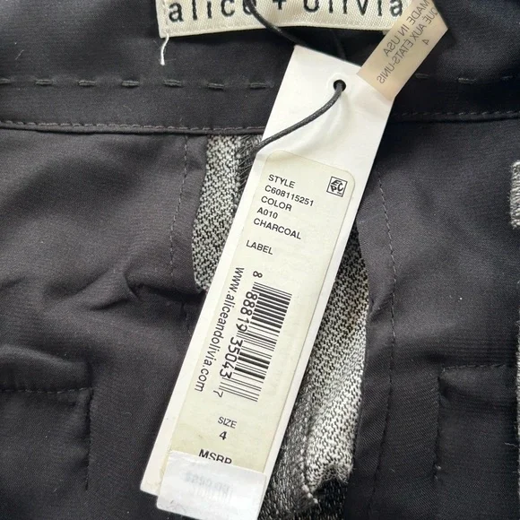 Alice + Olivia charcoal Pocketed shorts Size 4 NWT
